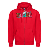 Red nurse with nurse element Zipper Hoodie - AdoDesignShop