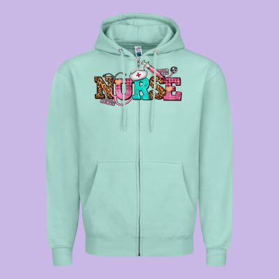 Nurse With Nurse Element Zipper Hoodie Designed By Adodesignshop
