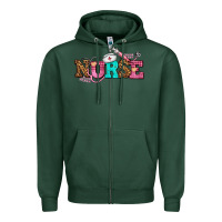 Sports Green nurse with nurse element Zipper Hoodie - AdoDesignShop