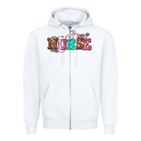 White nurse with nurse element Zipper Hoodie - AdoDesignShop