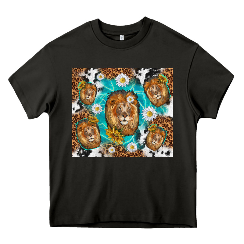 Lion With Leopard And Cowhide Pattern Heavy Core Tee by TumblerDesignByShophia | Teevron