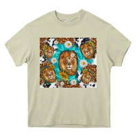 Mossy lion with leopard and cowhide pattern Heavy Core Tee - TumblerDesignByShophia