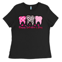 Black happy valentines day dentist Ladies Tee - OliviaCreatesArt