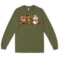 Army Green Halloween thanksgiving christmas coffee cups Long Sleeve Tee - FaDigitalArtStudio