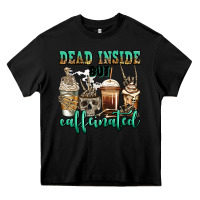 Black dead inside but caffeinated skeleton coffee cups Heavy Core Tee - Jasminsmagicworld