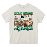 Cream dead inside but caffeinated skeleton coffee cups Heavy Core Tee - Jasminsmagicworld