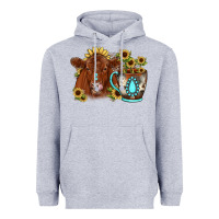 Heather Grey sunflower coffee cup red angus gemstone Heavyweight Hoodie - JahusDesignShop