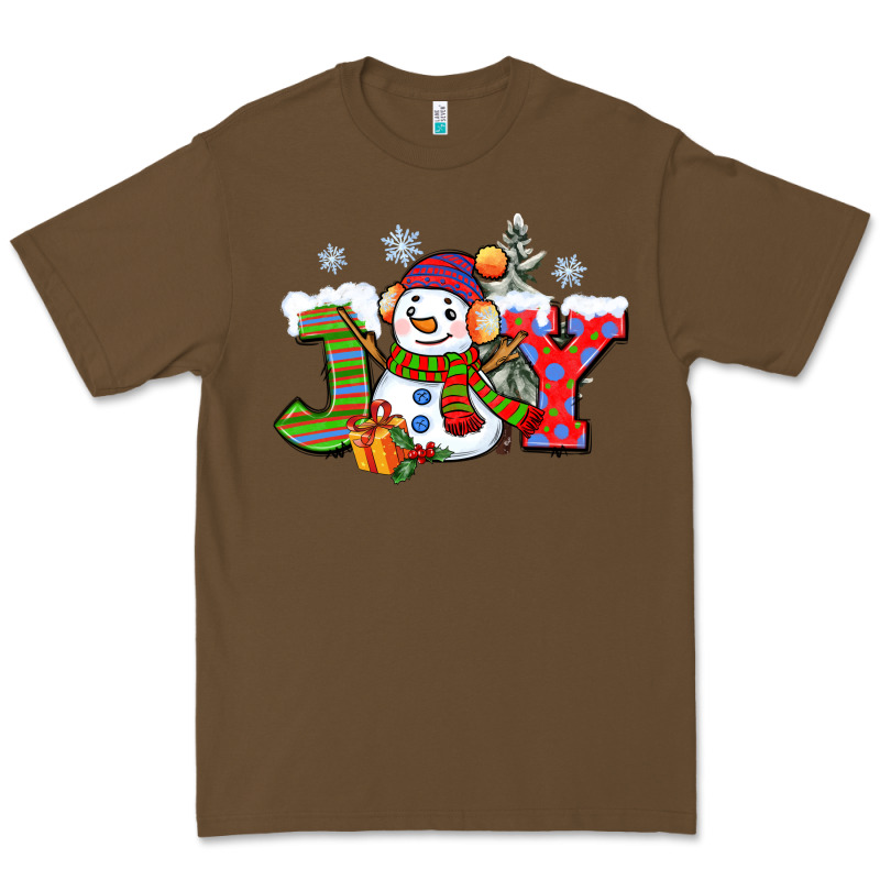 Christmas Joy Snowman Premium Tee by CowGirlArtShop | Teevron