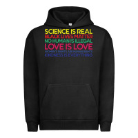 Pigment Black Anti Trump Science is Real Black Lives Matter T shirt Urban Hoodie - artisFamous
