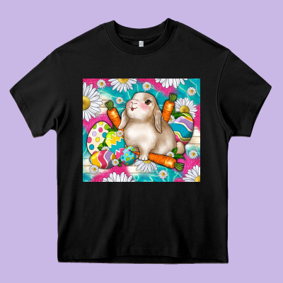 Easter Day Rabbit Heavy Core Tee Designed By Tumblerdesignbyshophia