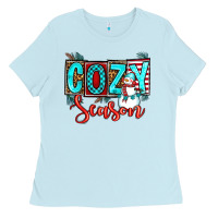 Baby Blue cozy season Ladies Tee - OliviaCreatesArt