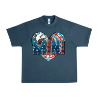 Midnight Navy American mini heart 4th of july Urban Heavy Tee - FaDigitalArtStudio