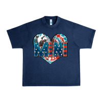 Navy American mini heart 4th of july Urban Heavy Tee - FaDigitalArtStudio