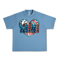 Pebble Blue American mini heart 4th of july Urban Heavy Tee - FaDigitalArtStudio