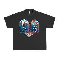 Pigment Black American mini heart 4th of july Urban Heavy Tee - FaDigitalArtStudio