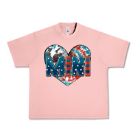 Salmon American mini heart 4th of july Urban Heavy Tee - FaDigitalArtStudio