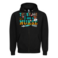 Black trust me i am a nurse Zipper Hoodie - AdoDesignShop