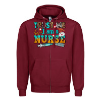 Burgundy trust me i am a nurse Zipper Hoodie - AdoDesignShop