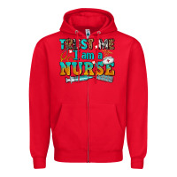 Red trust me i am a nurse Zipper Hoodie - AdoDesignShop