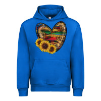 Cobalt Sunflower Fall Heart Urban Hoodie - RanaPortraitStore