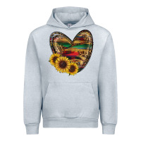 Heather Grey Sunflower Fall Heart Urban Hoodie - RanaPortraitStore