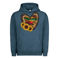 Pigment Midnight Navy Sunflower Fall Heart Urban Hoodie - RanaPortraitStore