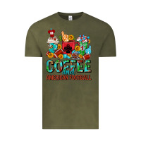 Vintage Olive Coffee And American Football Coffee Cups Vintage Tee - FaDigitalArtStudio