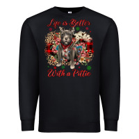 Black Christmas life is better with a pittie Premium Sweatshirt - JahusDesignShop