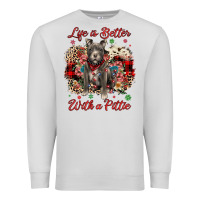 Dove Grey Christmas life is better with a pittie Premium Sweatshirt - JahusDesignShop