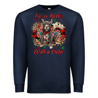 Navy Christmas life is better with a pittie Premium Sweatshirt - JahusDesignShop