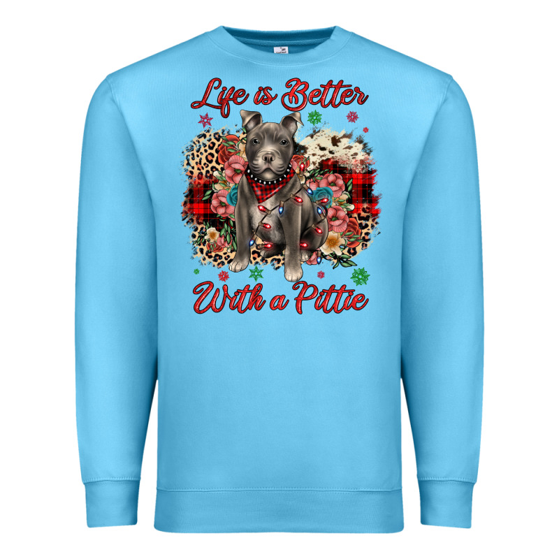 Christmas Life Is Better With A Pittie Premium Sweatshirt by JahusDesignShop | Teevron