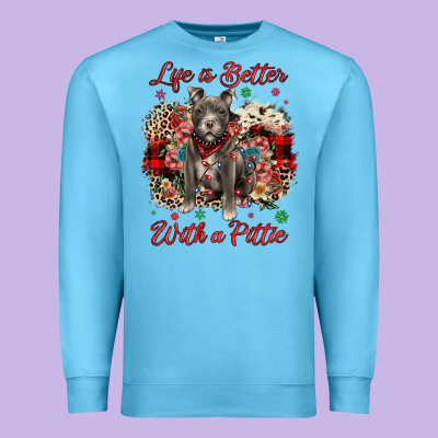 Christmas Life Is Better With A Pittie Premium Sweatshirt Designed By Jahusdesignshop