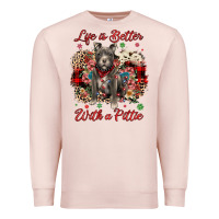 Pale Pink Christmas life is better with a pittie Premium Sweatshirt - JahusDesignShop