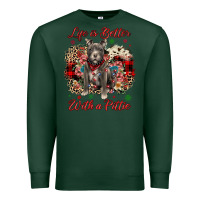 Sports Green Christmas life is better with a pittie Premium Sweatshirt - JahusDesignShop