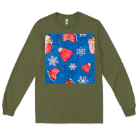 Army Green winter  snowflakes hot cocoa ice skating shoes Long Sleeve Tee - FaDigitalArtStudio