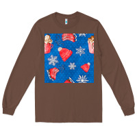 Chestnut winter  snowflakes hot cocoa ice skating shoes Long Sleeve Tee - FaDigitalArtStudio