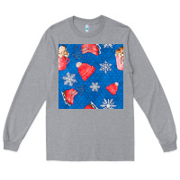 Heather Grey winter  snowflakes hot cocoa ice skating shoes Long Sleeve Tee - FaDigitalArtStudio