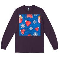 Plum winter  snowflakes hot cocoa ice skating shoes Long Sleeve Tee - FaDigitalArtStudio