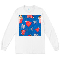 White winter  snowflakes hot cocoa ice skating shoes Long Sleeve Tee - FaDigitalArtStudio