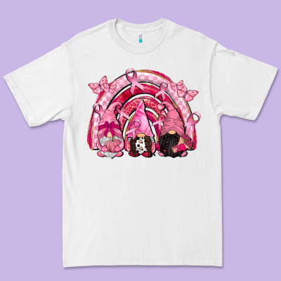 Gnomes Rainbow Breast Cancer Premium Tee Designed By Cowgirlartshop