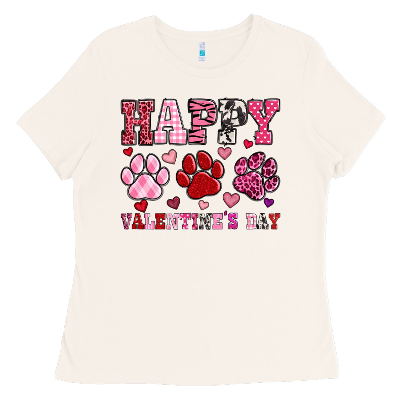Happy Valentine's Day Paws Ladies Tee by OliviaCreatesArt | Teevron