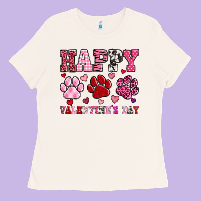 Happy Valentine's Day Paws Ladies Tee Designed By Oliviacreatesart