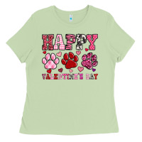 Matcha happy valentine's day paws Ladies Tee - OliviaCreatesArt