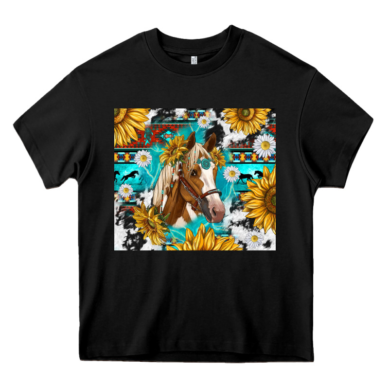Cowhide Aztec Horse Heavy Core Tee by TumblerDesignByShophia | Teevron