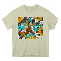 Mossy cowhide aztec horse Heavy Core Tee - TumblerDesignByShophia