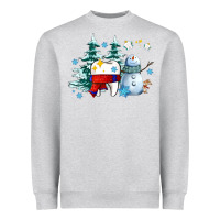 Heather Grey dental christmas teeth and winter with snowman Heavyweight Sweatshirt - AdoDesignShop