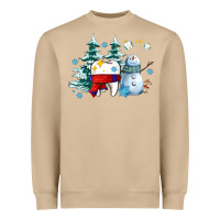 Mushroom dental christmas teeth and winter with snowman Heavyweight Sweatshirt - AdoDesignShop