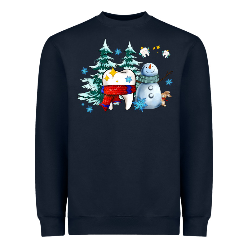 Dental Christmas Teeth And Winter With Snowman Heavyweight Sweatshirt by AdoDesignShop | Teevron