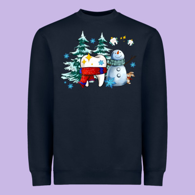 Dental Christmas Teeth And Winter With Snowman Heavyweight Sweatshirt Designed By Adodesignshop