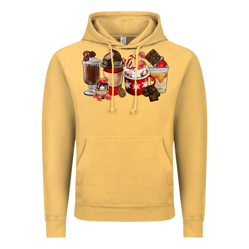 Chocolate Love Coffee Cups Vintage Hoodie by FaDigitalArtStudio | Teevron